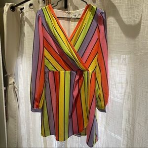 Olivia Rubin “Meg” Striped Sequin Mini Dress